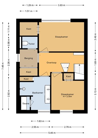 Floorplan - Witte de Withstraat 34, 3752 CX Bunschoten-Spakenburg